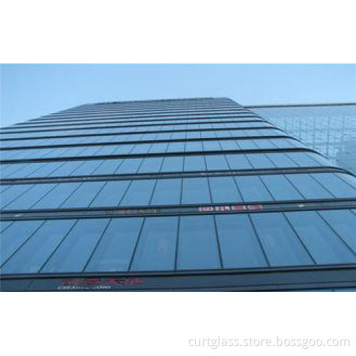 10mm 12mm 15mm Hollow Low-E Glass , Mirror Curtain Wall Gla